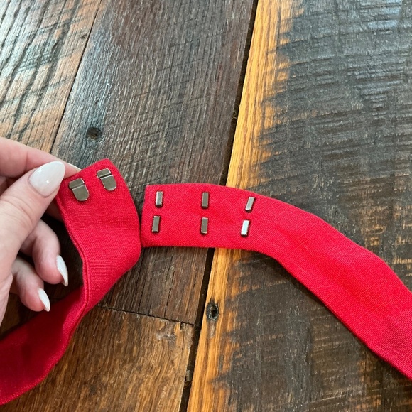 Reformation Mariela Linen Mini Dress Lipstick Red 12 NWT - Picture 7 of 13